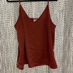 Red Silk Tank Top